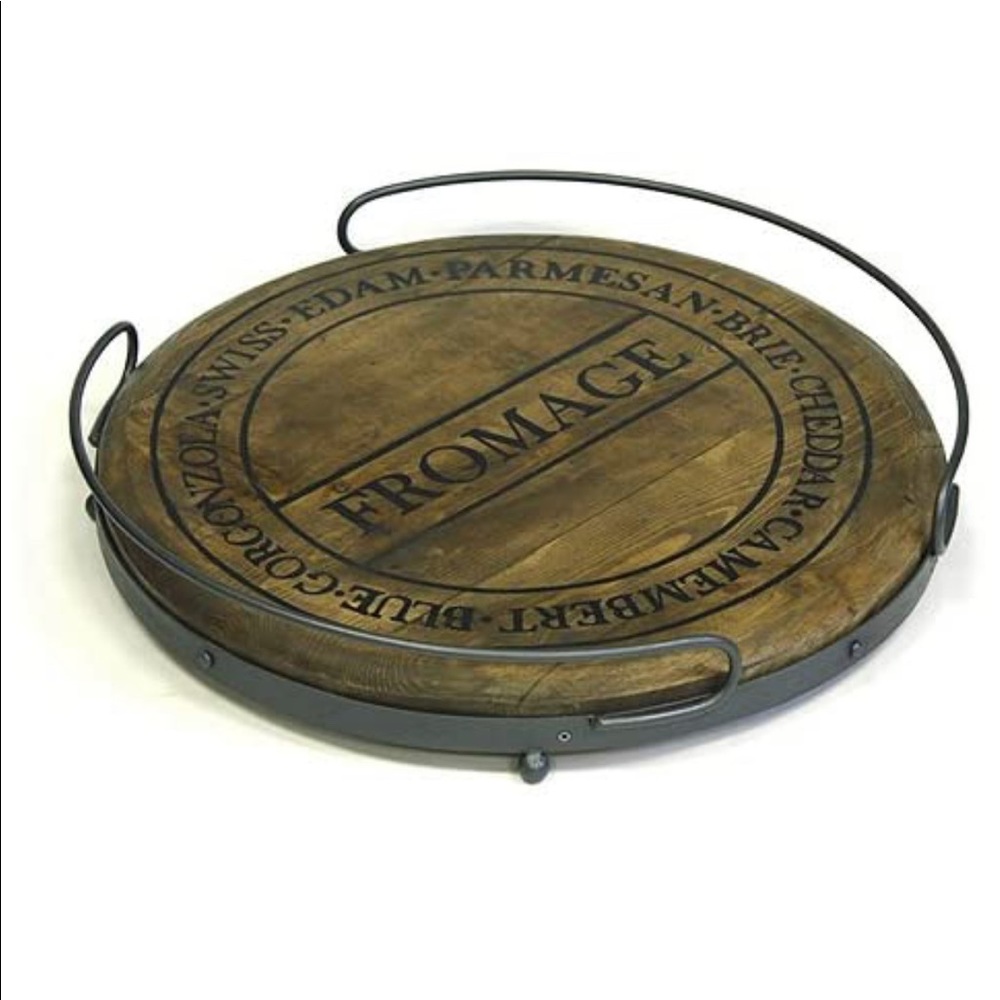 Heavy metal and wood Barrel tray